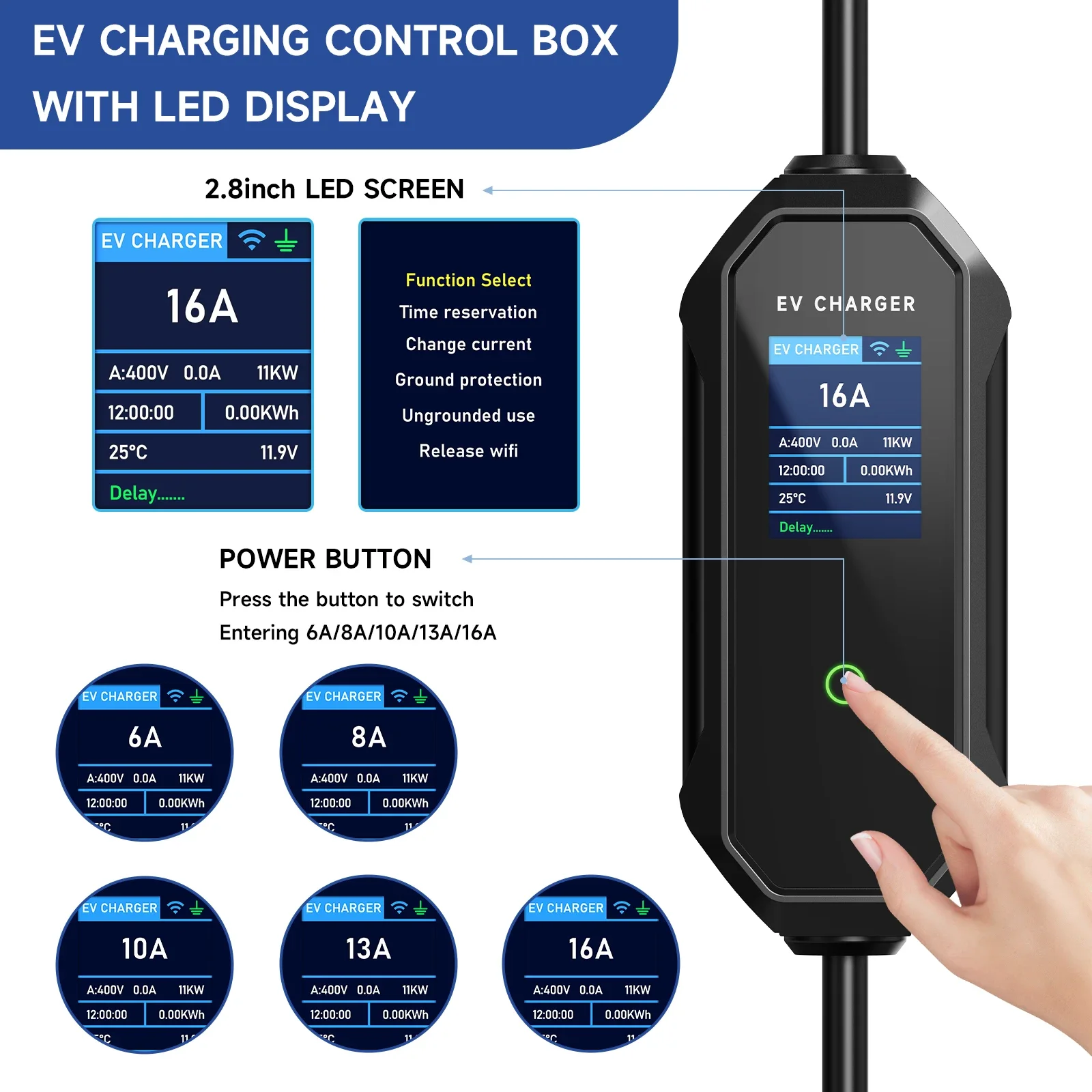 AFEEV 11KW Tip 2 EV Şarj Cihaz - Type 2 Portable Ev Charger 11Kw Cee incelemesi ve fiyatı